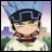 Pixelated anime-style character with blue spiky hair and a black headband, standing against a blurred background with text reading "AnimeIM" and "com" on the right.