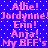 Pixelated text repeats across a blue background with white dots, displaying names and phrases in pink lettering.