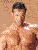 Four distinct pixelated images of a man in various poses and outfits arranged vertically, showing different scenes with varied backgrounds.