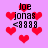 Pixelated icon with pink background, red hearts, and black text reading "Joe jonas <8888" in multiple positions.