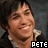 A 4x4 contact sheet of a male character's smiling face with varying text labels, displayed as an animated frame sequence on a gray background.