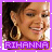 Pixelated close-up of a person with dark hair and gold hoop earrings, smiling broadly against a purple border with 'RIHANNA' text below.