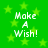 Green background with light green stars and white text reading "Make A Wish!" in four identical quadrants.
