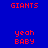 Pixelated red text on blue and cyan backgrounds with two distinct color schemes.