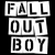 A 2x2 contact sheet of three animated frames showing the text "FALL OUT BOY" in different color schemes against solid backgrounds.