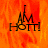 A pixelated orange and red flame background with black text reading "I AM HOT!" in a stylized font, where the 'HOT!' portion is larger than the rest.