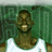 Pixelated image of a person in a white tank top against a green patterned background with green text reading 'JUST ONCE' on the right.