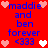 Red background with blue text reading "maddie and ben forever <333" surrounded by pink and white pixelated hearts.