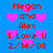 Blue background with red text reading "Megan and Alex I Love U 2/14/03" surrounded by pink hearts, two versions of the same design displayed side-by-side.