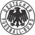 Static grayscale icon featuring a black eagle emblem within a circular border with stylized text and decorative elements.
