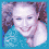 five pixelated showing a person with light skin, blue eyes, and curly hair in a teal top; the rightmost is empty