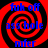 Four identical red and black spiral backgrounds with blue text reading 'fuk off', 'asshole', and 'mfer' in a