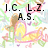 Pixelated static image with black text 'I.C. L.Z. A.S.' over a colorful floral background featuring pink, yellow, and green hues.