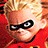Pixelated image of a character with blonde hair and black mask on red background, text "The Dash like!" in white.