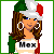 Pixel art contact sheet of a Mexican-themed animated icon featuring a female character in traditional colors with