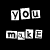 A contact sheet of 8 animated frames showing a text-based animation with white and red letters on black background, where the phrase "YOU MAKE ME FEEL SO I CUT TO KNOW I'M ALIVE" forms sequentially across frames.
