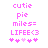 Pixelated pink text and symbols on white background with two variations of heart arrangement.