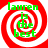 Four identical red and white spiral patterns with green text reading "lauren is the best" arranged in a , each frame showing no visible motion changes