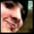 A pixelated contact sheet of two animated frames showing a person's face on the left and text reading "benj: knows he's sexy!" in white block letters on a black background to the right.