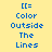 [= Color Outside The Lines] icon with four color variations of the same text layout, each in a different background shade.