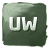 Green square icon with white 'UW' text centered on a gradient background transitioning from light green to dark green.