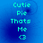 Blue background with cyan text reading Cutie Pie Thats Me <3 in four identical quadrants.