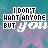 A contact sheet of 19 animated frames showing a repeating text-based icon with 'I DON'T WANT ANYONE BUT YOU' over a starry background, where the heart count below changes across frames.