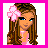 Pixel art buddy icon featuring a cartoon girl with long brown hair and pink flower accessory on left, next to text "PrEpPy AnD PROUD" on right against bright pink background.