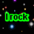 Pixelated green text on a black background with scattered colored dots and blue circular shapes.