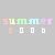Pixelated text 'summer 2006' in pastel colors with varying color schemes across multiple instances on a gray background.