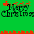 Green background with black 'Merry Christmas' text and red pixelated decorations; two identical horizontal sections separated by a red border.