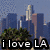 Four- of cityscape and text images with pixelated rendering, showing Los Angeles skyline, New York City skyline, Hollywood sign, and partial text