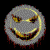 25 distinct pixelated smiley faces with varying expressions, colors, and textures on a black background