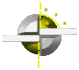 Animated sequence of a yellow sphere with 'Home' text, silver segments, and yellow lines rotating against gray background.