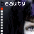 pixelated images showing a person with dark hair and purple highlights, with text fragments changing across the