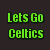 Green text reads "Lets Go Celtics" and "08 CHAMPS!" above three basketball players in green jerseys with white numbers on a dark background.
