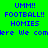 Pixelated text on a bright green background with blue and black elements, featuring repeated phrases like 'UMM!! FOOTBALL!! HOMIES' in various arrangements.