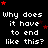 Black background with repeated white text 'Why does it have to end like this?' and scattered red stars, one gray square in bottom-right corner.