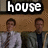 four showing a person in two outfits with text overlays reading 'house', 'and', 'wilson', and 'BFFL'S...'