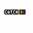 Pixelated text and iconography on white background: 'CATCH ME' in black block letters with rainbow gradient, followed by 'WHOOPS! I fell in your A.R.M.S.' in pixel font.