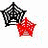Animated icon shows black spiderweb and red star overlapping, then two spiders (black and red) side-by-side with text "AHI!" in bold letters.