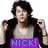 A pixelated image of a person with dark curly hair wearing a gray tank top and black jacket, displayed in four with varying text overlays