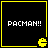 Four identical black square with yellow borders display "PACMAN!!" text and a yellow Pac-Man icon in the bottom-right corner of each