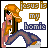 Pixel art contact sheet of a 7-frame animation showing a cartoon woman with long brown hair and an orange hat in various poses, accompanied by the text "Jesus is my homie" on each frame.