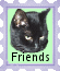 Two pixelated animal head portraits in purple-bordered frames on light green backgrounds, with text below each.