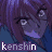 Pixelated anime-style character face with purple hair and blue clothing displayed across six frames in a 3x2 contact sheet, each frame featuring the text 'kenshin' below the image.