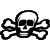 Pixelated skull and crossbones icon with white bones on gray background, green text 'Original Icons .com' on dark green background.