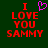Green background with red text reading "I LOVE YOU SAMMY" and a purple pixelated heart replacing the word 'love' in one version.