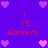 Pixelated icon with purple background, pink hearts at corners and center, red text 'i <3 Garren!' repeated in four quadrants.