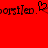 Red background with black pixelated text reading 'Borgsiled.' and a heart symbol between two instances of the word.